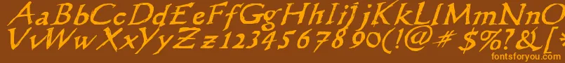 Wlscribbleflinger Font – Orange Fonts on Brown Background