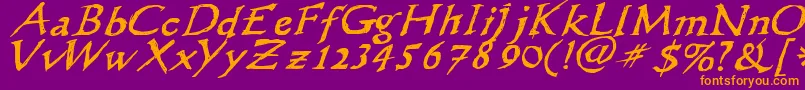 Wlscribbleflinger Font – Orange Fonts on Purple Background