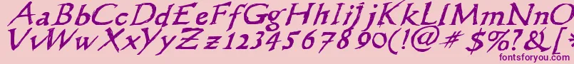 Wlscribbleflinger Font – Purple Fonts on Pink Background