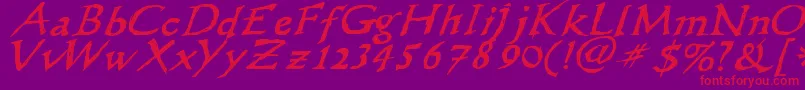 Wlscribbleflinger Font – Red Fonts on Purple Background