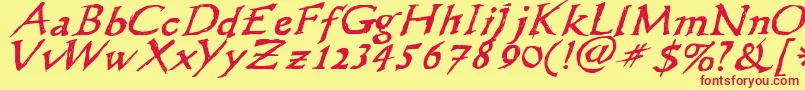 Wlscribbleflinger Font – Red Fonts on Yellow Background