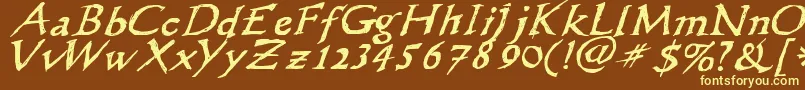 Wlscribbleflinger Font – Yellow Fonts on Brown Background