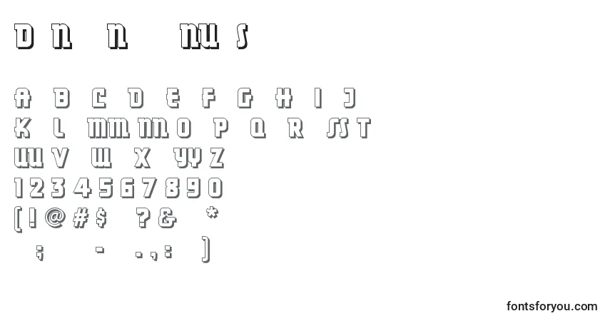 A fonte Dancingdonuts – alfabeto, números, caracteres especiais