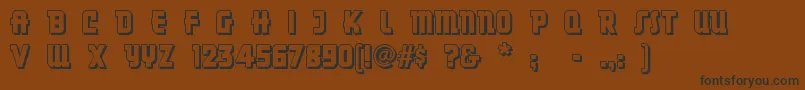 フォントDancingdonuts – 黒い文字が茶色の背景にあります