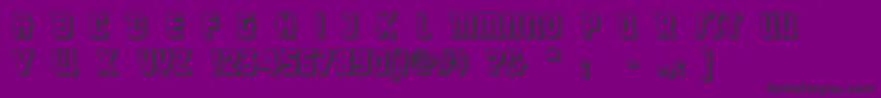 フォントDancingdonuts – 紫の背景に黒い文字