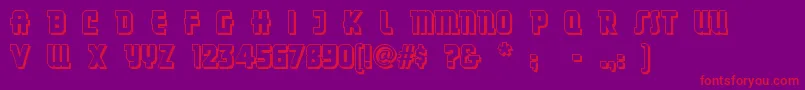 Шрифт Dancingdonuts – красные шрифты на фиолетовом фоне