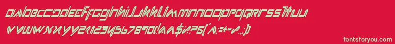 フォントXephci – 赤い背景に緑の文字