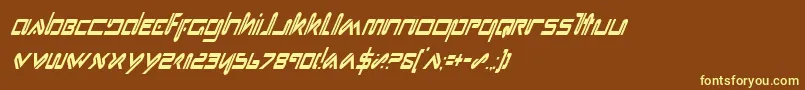 フォントXephci – 黄色のフォント、茶色の背景