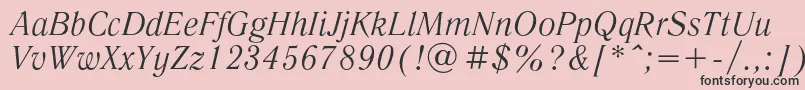 LiteraturnayacItalic Font – Black Fonts on Pink Background