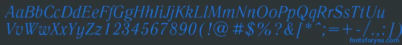 フォントLiteraturnayacItalic – 黒い背景に青い文字