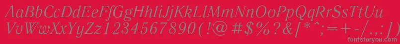 フォントLiteraturnayacItalic – 赤い背景に灰色の文字