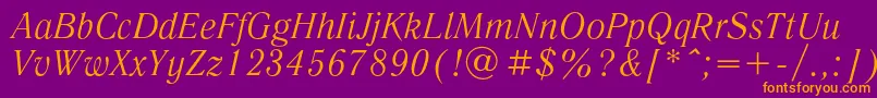 LiteraturnayacItalic Font – Orange Fonts on Purple Background