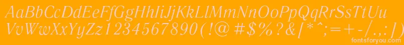 LiteraturnayacItalic Font – Pink Fonts on Orange Background