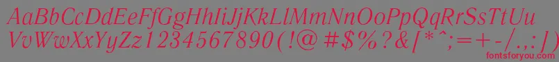 LiteraturnayacItalic Font – Red Fonts on Gray Background