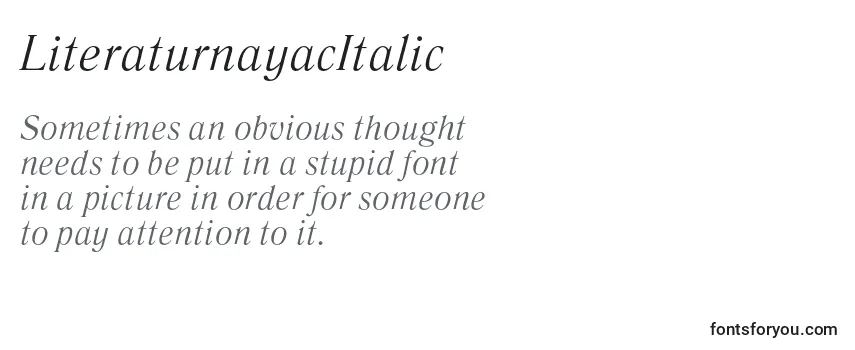 Review of the LiteraturnayacItalic Font