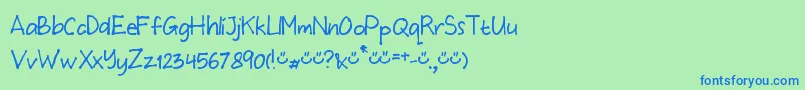フォントMtfWulan – 青い文字は緑の背景です。