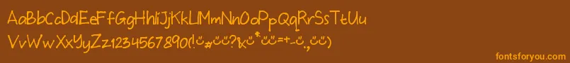MtfWulan Font – Orange Fonts on Brown Background