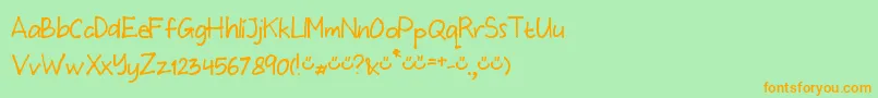 MtfWulan Font – Orange Fonts on Green Background