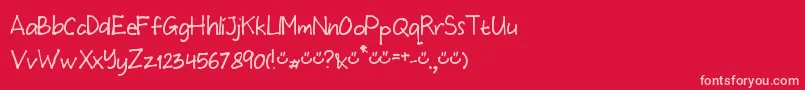 MtfWulan Font – Pink Fonts on Red Background