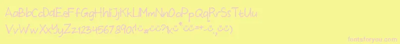 MtfWulan Font – Pink Fonts on Yellow Background