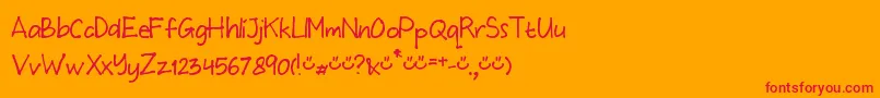 MtfWulan Font – Red Fonts on Orange Background