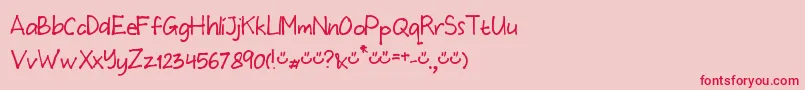 MtfWulan Font – Red Fonts on Pink Background