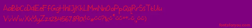 MtfWulan Font – Red Fonts on Purple Background