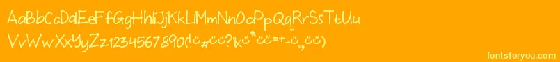 MtfWulan Font – Yellow Fonts on Orange Background