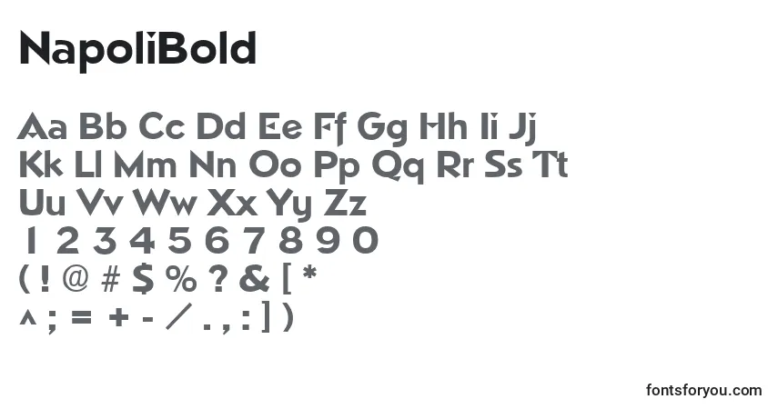 Шрифт NapoliBold – алфавит, цифры, специальные символы