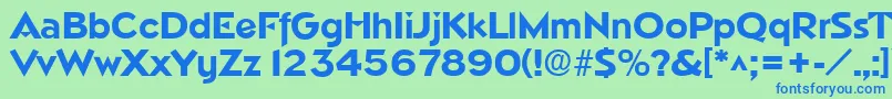 NapoliBold Font – Blue Fonts on Green Background