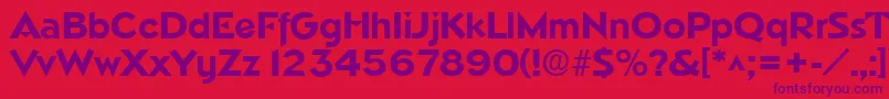 NapoliBold Font – Purple Fonts on Red Background