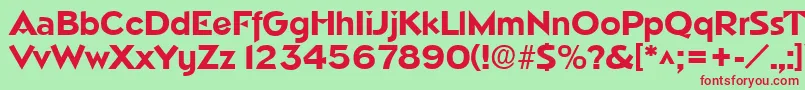 NapoliBold Font – Red Fonts on Green Background