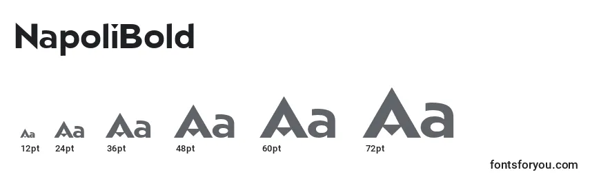 Размеры шрифта NapoliBold
