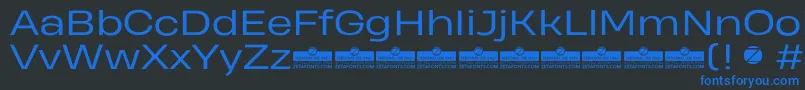Шрифт HeadingProWideBookTrial – синие шрифты на чёрном фоне