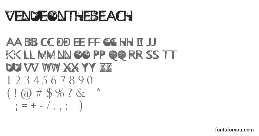 Schriftart VenueOnTheBeach – Alphabet, Zahlen, spezielle Symbole