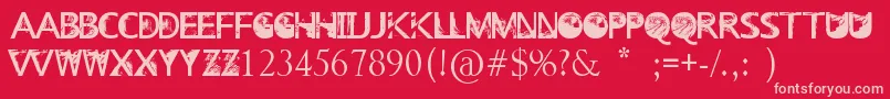 VenueOnTheBeach Font – Pink Fonts on Red Background
