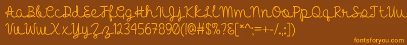 HelloHeartache Font – Orange Fonts on Brown Background