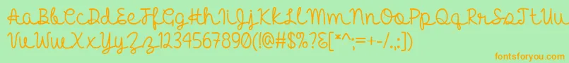 HelloHeartache Font – Orange Fonts on Green Background
