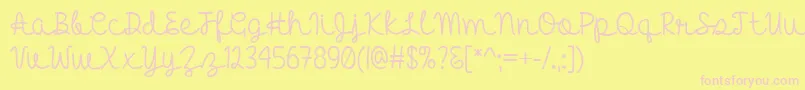 HelloHeartache Font – Pink Fonts on Yellow Background
