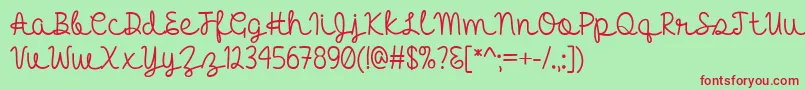 HelloHeartache Font – Red Fonts on Green Background