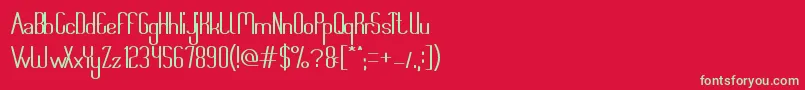 フォントThinkMoreForSolution – 赤い背景に緑の文字