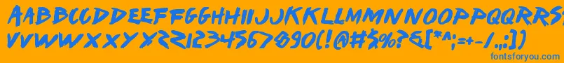 Iwantv2b Font – Blue Fonts on Orange Background