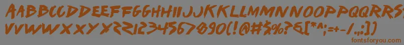Шрифт Iwantv2b – коричневые шрифты на сером фоне