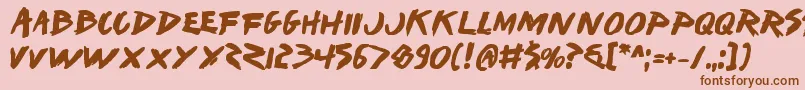 Iwantv2b Font – Brown Fonts on Pink Background