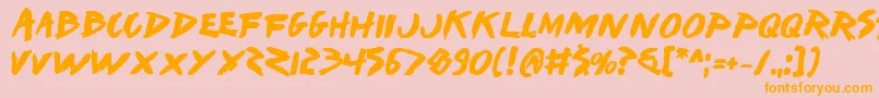 Iwantv2b Font – Orange Fonts on Pink Background