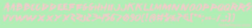 Iwantv2b Font – Pink Fonts on Green Background