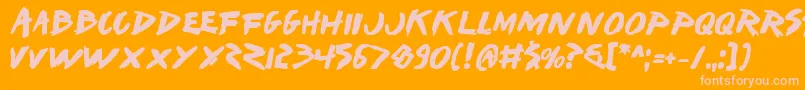Iwantv2b Font – Pink Fonts on Orange Background