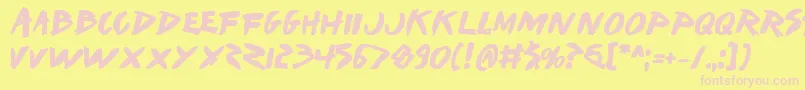Iwantv2b Font – Pink Fonts on Yellow Background