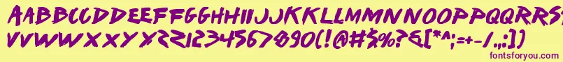 Iwantv2b Font – Purple Fonts on Yellow Background