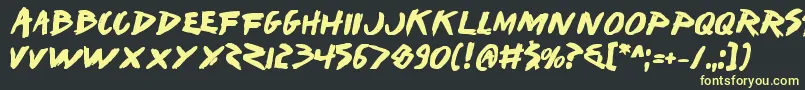 Iwantv2b Font – Yellow Fonts on Black Background